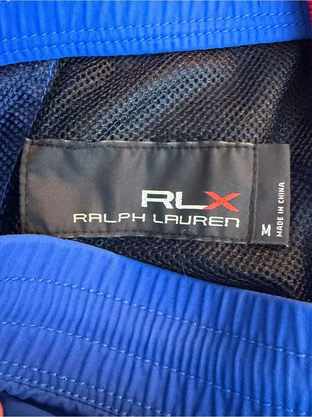 Ralph Lauren RLX Royal Blue Performance Nylon Cotton Cargo Shorts Mens Medium